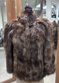 Front view of vintage brown natural beaver section jacket #1678
