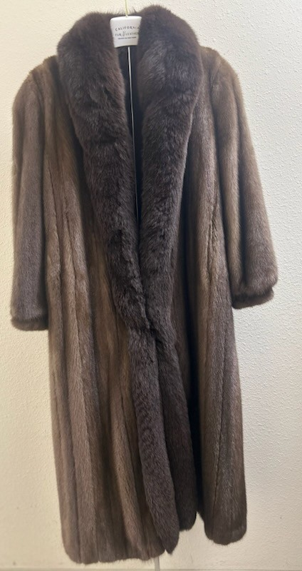 Demi buff mink coat front view