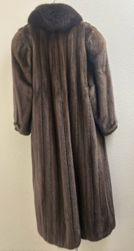 Demi buff mink coat back view